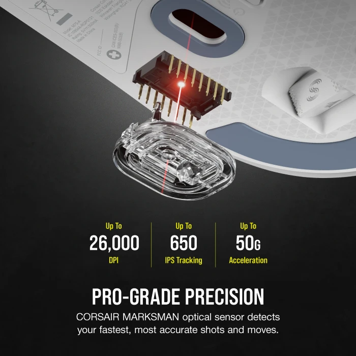 Corsair M75 AIR Ultra-Lightweight Wireless Gaming Mouse, weiß, USB/Bluetooth