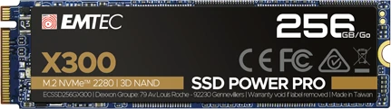Emtec X300 SSD Power Pro 256GB, M.2 2280 / M-Key / PCIe 3.0 x4
