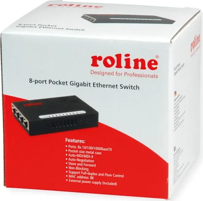 Roline Desktop Gigabit Switch, 8x RJ-45