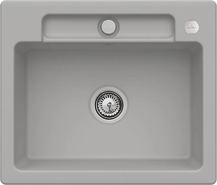 Villeroy & Boch Siluet 60 S Einbau Becken mittig mit Ablauffernbedienung fossil
