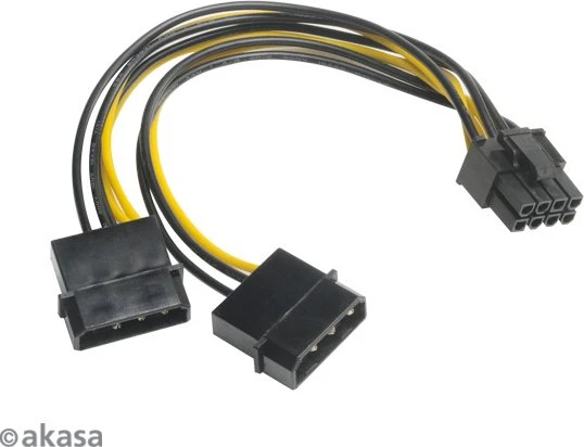 Akasa 2x 4-Pin IDE auf 6/8-Pin PCIe, 150mm