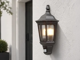 Konstsmide Firenze Halbschale 25cm Sensor Wandleuchte schwarz