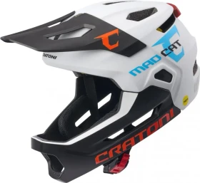 Cratoni Madcat MIPS Fullface-Kinderhelm white/black matt