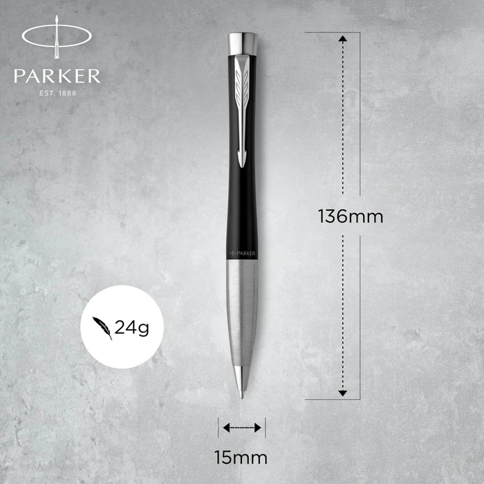 Parker Urban Twist M Kugelschreiber muted black lacquer/chrome trim, Geschenkbox