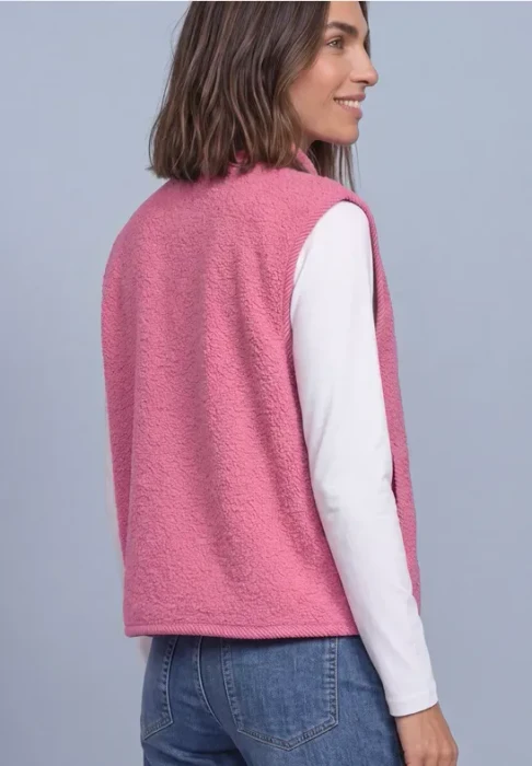 Street One Teddy mit Zipper und Corddetails Weste warm blush (Damen)