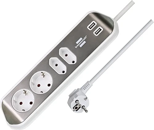 Brennenstuhl estilo Ecksteckdosenleiste, Tischsteckdose, 4-fach