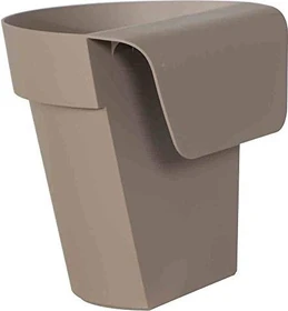 euro3plast Up Geländertopf halbrund 25cm taupe