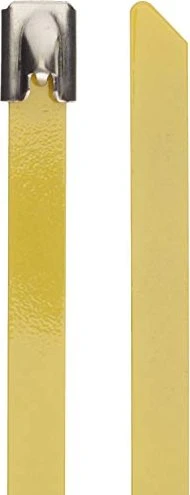 DeLOCK Edelstahl Kabelbinder, 7.9mm, 200mm, gelb, 10 Stück