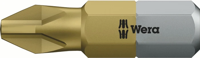 Wera 851/1 TiN Kreuzschlitz Bit 1/4", PH2x25mm, 1 Stück