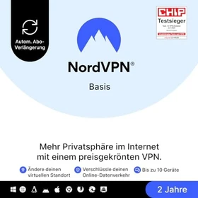 NordVPN Basis, 10 User, 2 Jahre, ESD (multilingual) (Multi-Device)