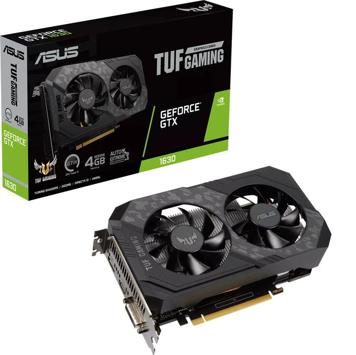 ASUS TUF Gaming GeForce GTX 1630, TUF-GTX1630-4G-GAMING, 4GB GDDR6, DVI, HDMI, DP