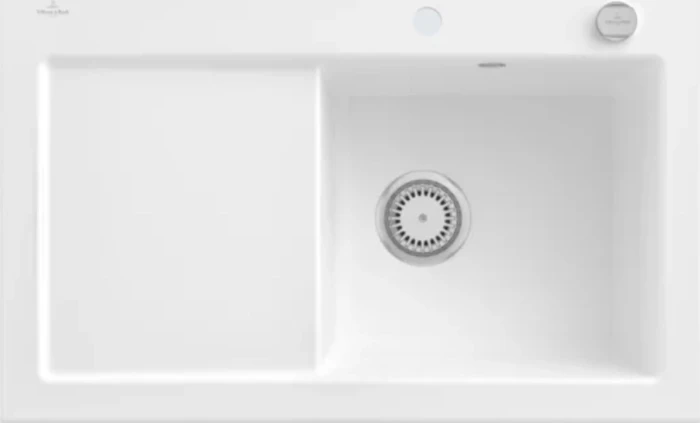 Villeroy & Boch Subway 45 Einbau Becken rechts mit Ablauffernbedienung stone white