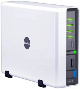 Synology DiskStation DS111, 256MB RAM, 1x RJ-45 1000Base-T, 3x USB-A 2.0