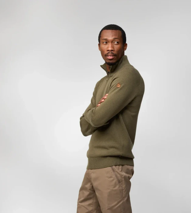 Fjällräven Övik Lite Half Zip Strickpullover laurel green (Herren)