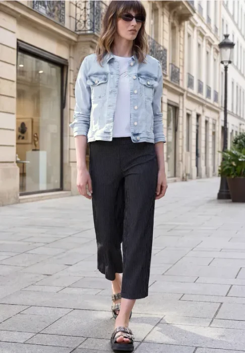 Street One Studio Brusttaschen und Knöpfe Jeansjacke ultra bleach wash (Damen)