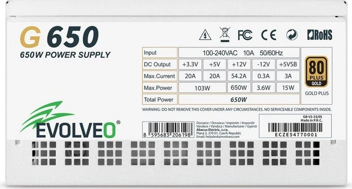 Evolveo Gold Series G650 weiß 650W, ATX 3.1