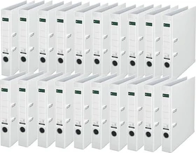 Leitz Qualitäts Ordner 2-Ring 180° Plastik, 50mm, A4, weiß, 20er-Pack