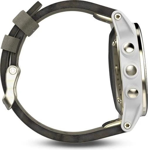 Garmin Fenix 5S Sapphire champagner mit Lederarmband