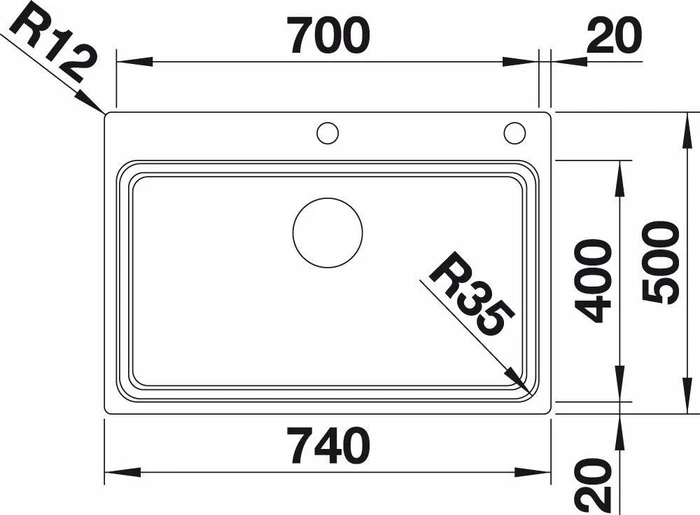 Blanco Etagon 700-IF/A InFino Unterbau Becken mittig mit Ablauffernbedienung edelstahl (524274) – Bild 2 von 5