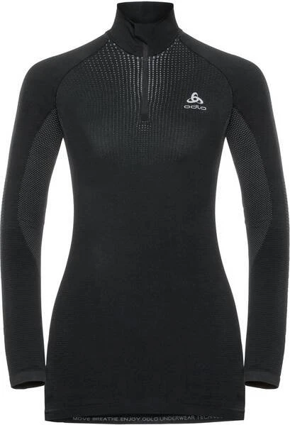 Odlo Performance Warm Funktionsshirt langarm black/odlo concrete grey (Damen)