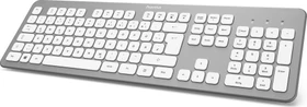 Hama KW-700 Wireless Slim-Design Tastatur, silber/weiß, USB, DE