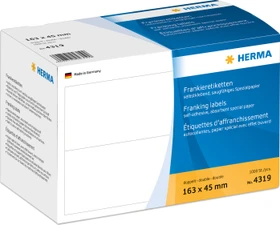 Herma Frankieretiketten doppelt, 163x45mm, weiß, 500 Blatt (1000 Etiketten)