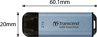 Transcend ESD300 2TB Sky Blue, USB-C, USB 3.2 Gen 2×1