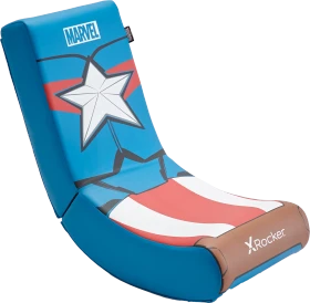 X Rocker Marvel Icon Video Rocker Gaming Bodensessel für Kinder/Jugendliche, Captain America rot/blau