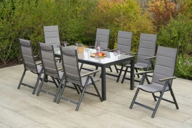 Merxx Trivero Gartenmöbel-Set diamantbraun/graphit, 9-tlg.