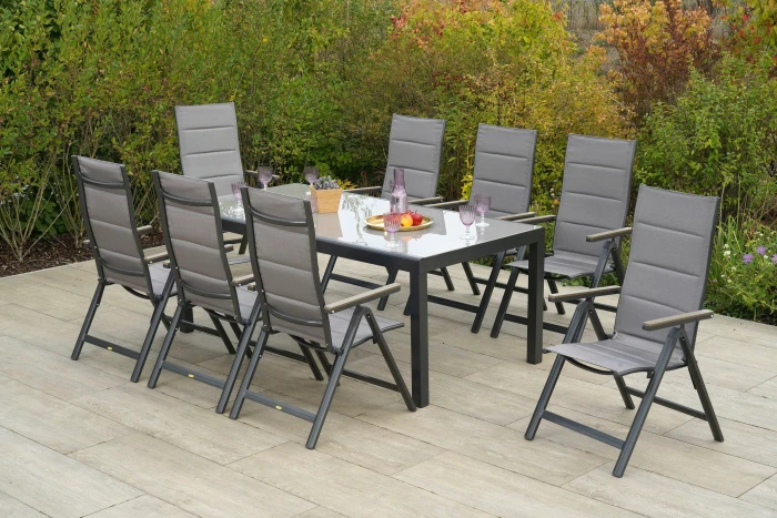 Merxx Trivero Gartenmöbel-Set diamantbraun/graphit, 9-tlg.