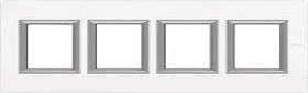 Legrand Axolute Abdeckrahmen 4-fach, White Glass
