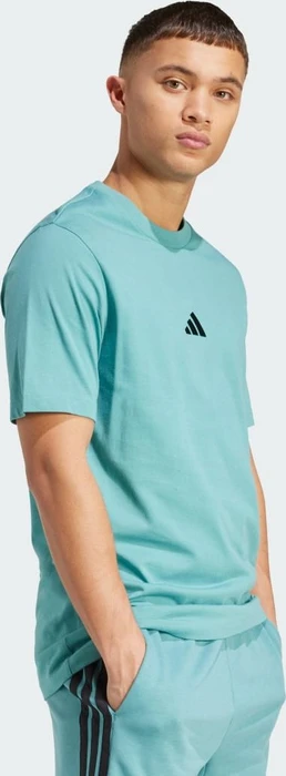 adidas Essentials Small Logo Single Jersey T-Shirt kurzarm powder teal/black (Herren)