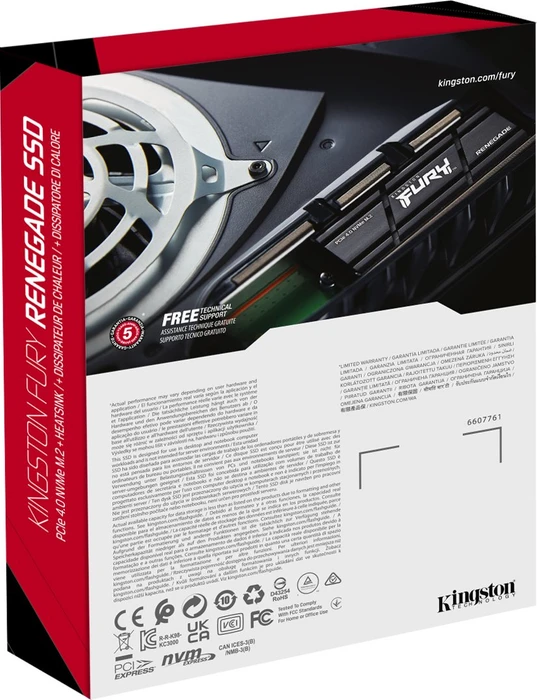 Kingston FURY Renegade SSD 4TB, M.2 2280 / M-Key / PCIe 4.0 x4, Kühlkörper
