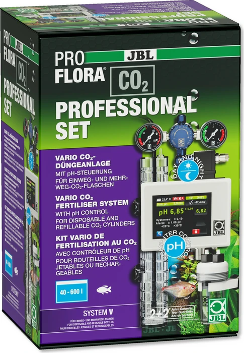 JBL PRO FLORA CO2 Professional Set V, Präzisions-Druckminderer mit Controller für Einweg und Mehrweg CO2 Druckflaschen