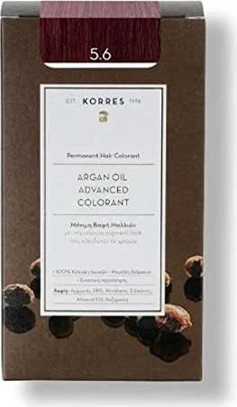 Korres Argan Oil Permanent Hair Colorant Haarfarbe 5.6 hellbraun rot