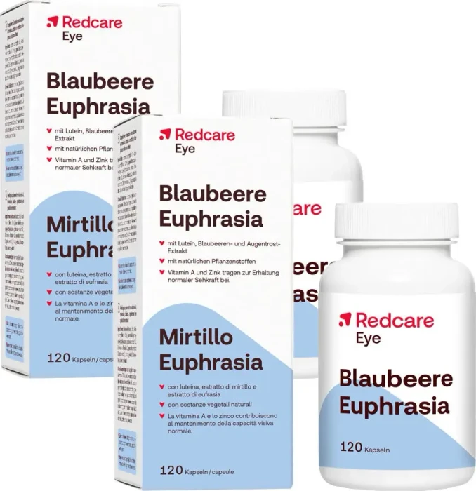 Redcare Eye Blaubeere Euphrasia Kapseln, 240 Stück (2x 120 Stück)