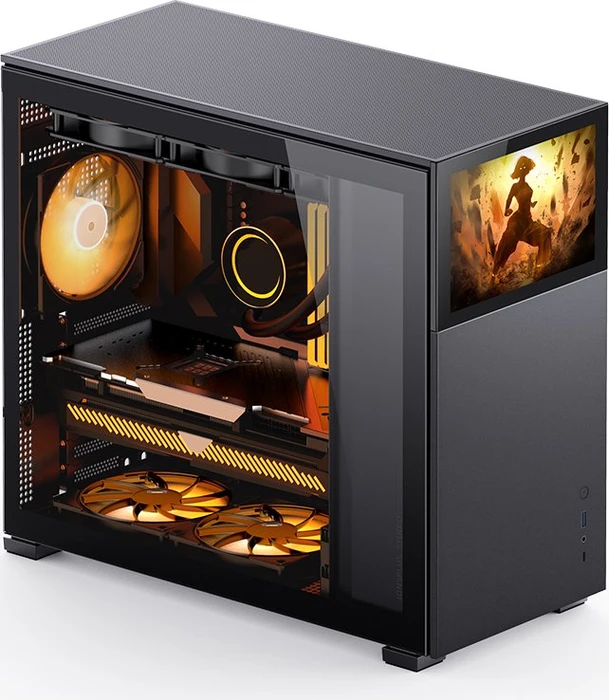 Jonsbo D41 Screen Black, schwarz, Glasfenster
