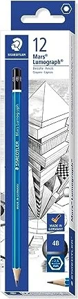 Staedtler Mars Lumograph 100 Bleistift 4B graphit, blau, 12er-Pack