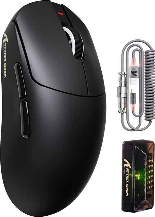 Attack Shark X8 Pro Tri-mode Wireless Gaming Mouse, schwarz, USB/Bluetooth
