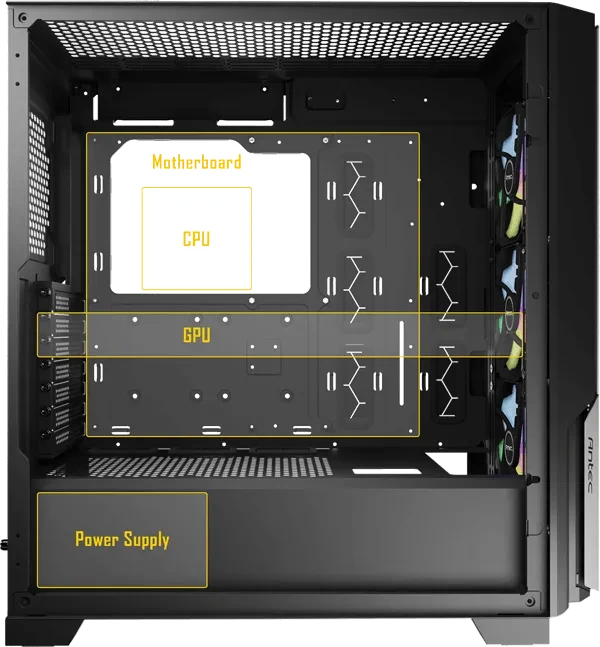 Antec P20C ARGB, schwarz, Glasfenster