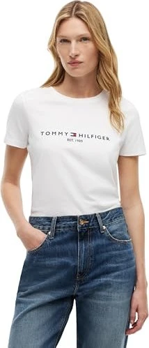 Tommy Hilfiger Logo T-Shirt kurzarm weiß (Damen)