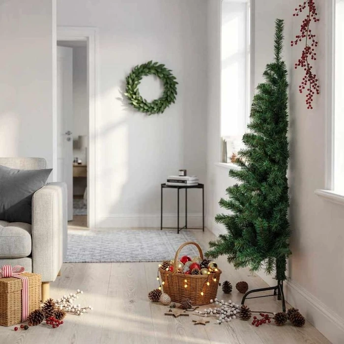 vidaXL Künstlicher Weihnachtsbaum halb, 150cm (321031)