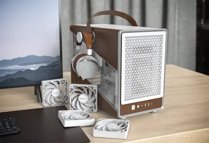 Montech Heritage Pro, weiß/braun, Glasfenster