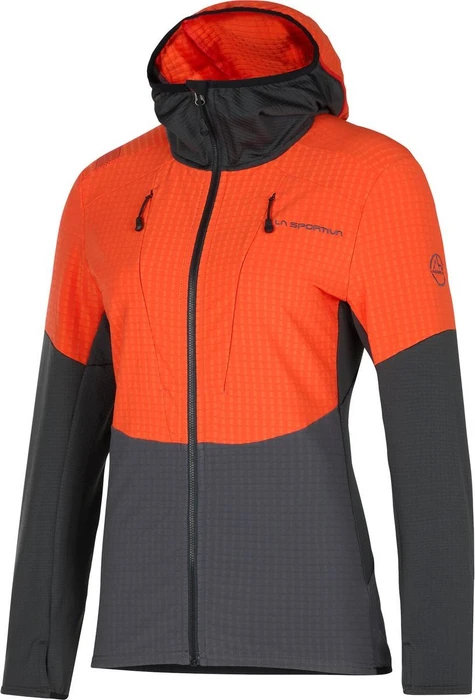 La Sportiva Session Tech Hoody Funktionsjacke carbon/cherry tomato (Damen)