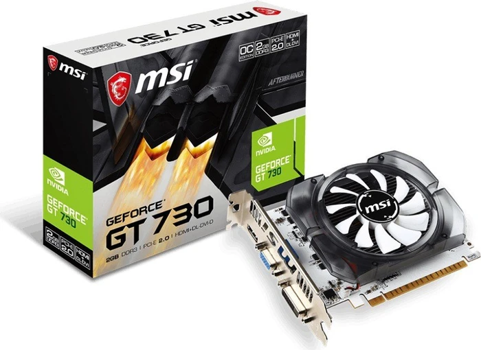 MSI GeForce GT 730, N730K-2GD3/OCV1, 2GB DDR3, VGA, DVI, HDMI