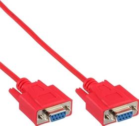 InLine Nullmodemkabel 9-polig auf 9-polig, 2m, rot (12222B)