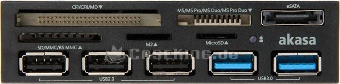 Akasa Internal Multi-Slot-Cardreader, USB 3.0 19-Pin Stecksockel [Stecker]