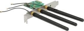 DeLOCK M.2 Key A zu PCIe x1 Adapterkarte mit externen Antennen, PCIe x1 (89568)