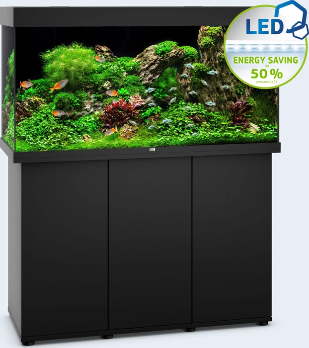 Juwel Rio 350 LED Aquarium-Set mit Unterschrank, schwarz/schwarz, 350l
