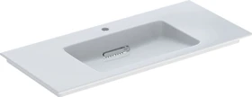 Geberit ONE Möbelwaschtisch Abgang horizontal 105cm, Hahnloch mittig, weiß/KeraTect